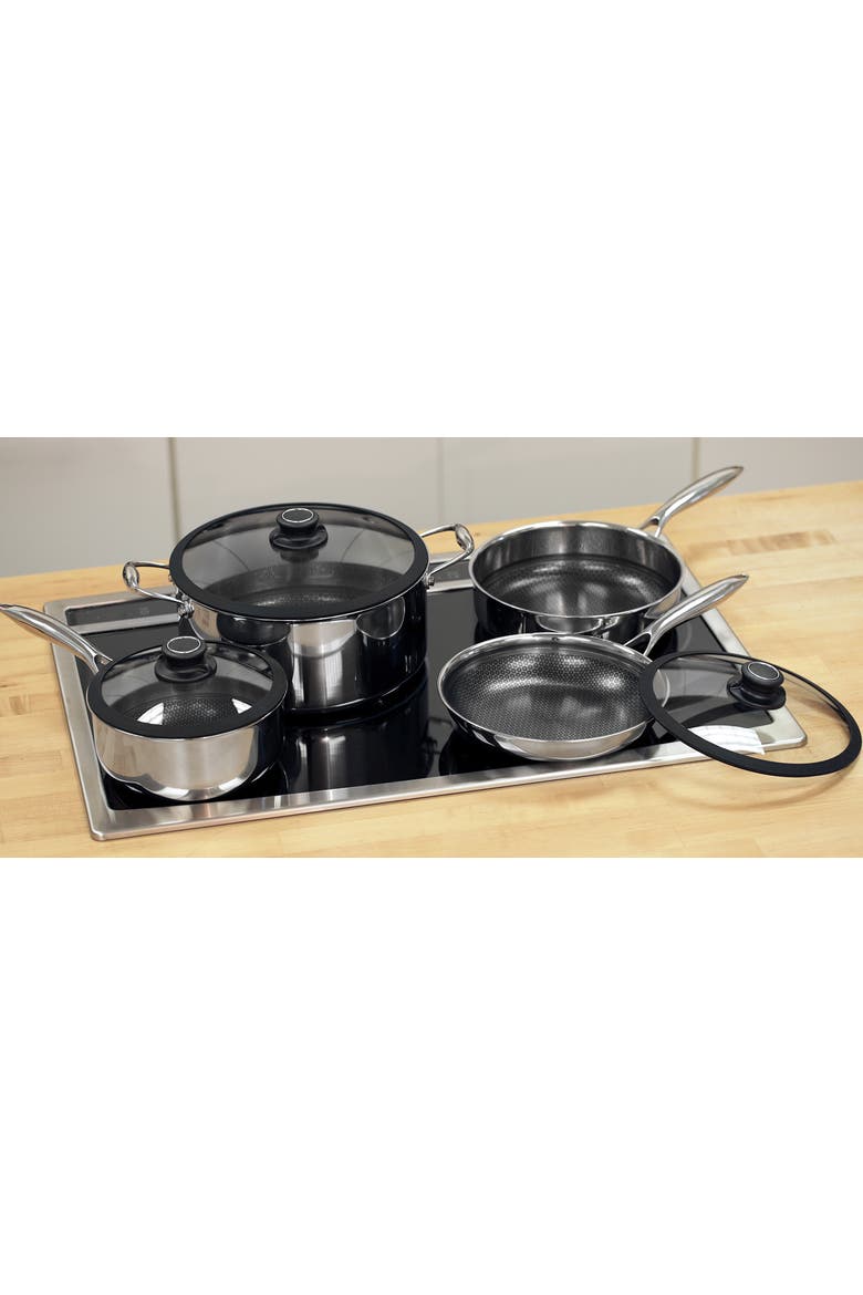 Black Cube Hybrid Quick Release 7 Piece Cookware Set, Alternate, color, Silver
