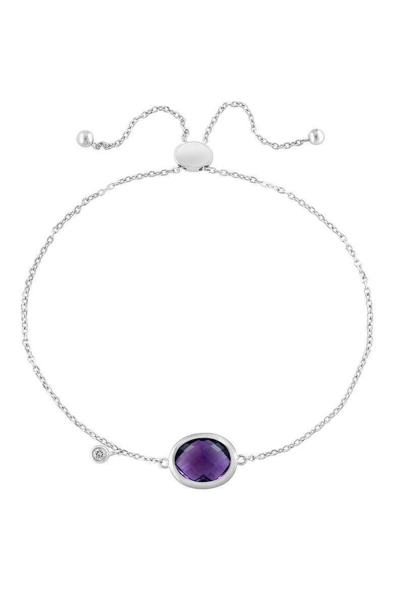 Purple Amethyst & White Topaz Slider Bracelet, Alternate, color, PURPLE