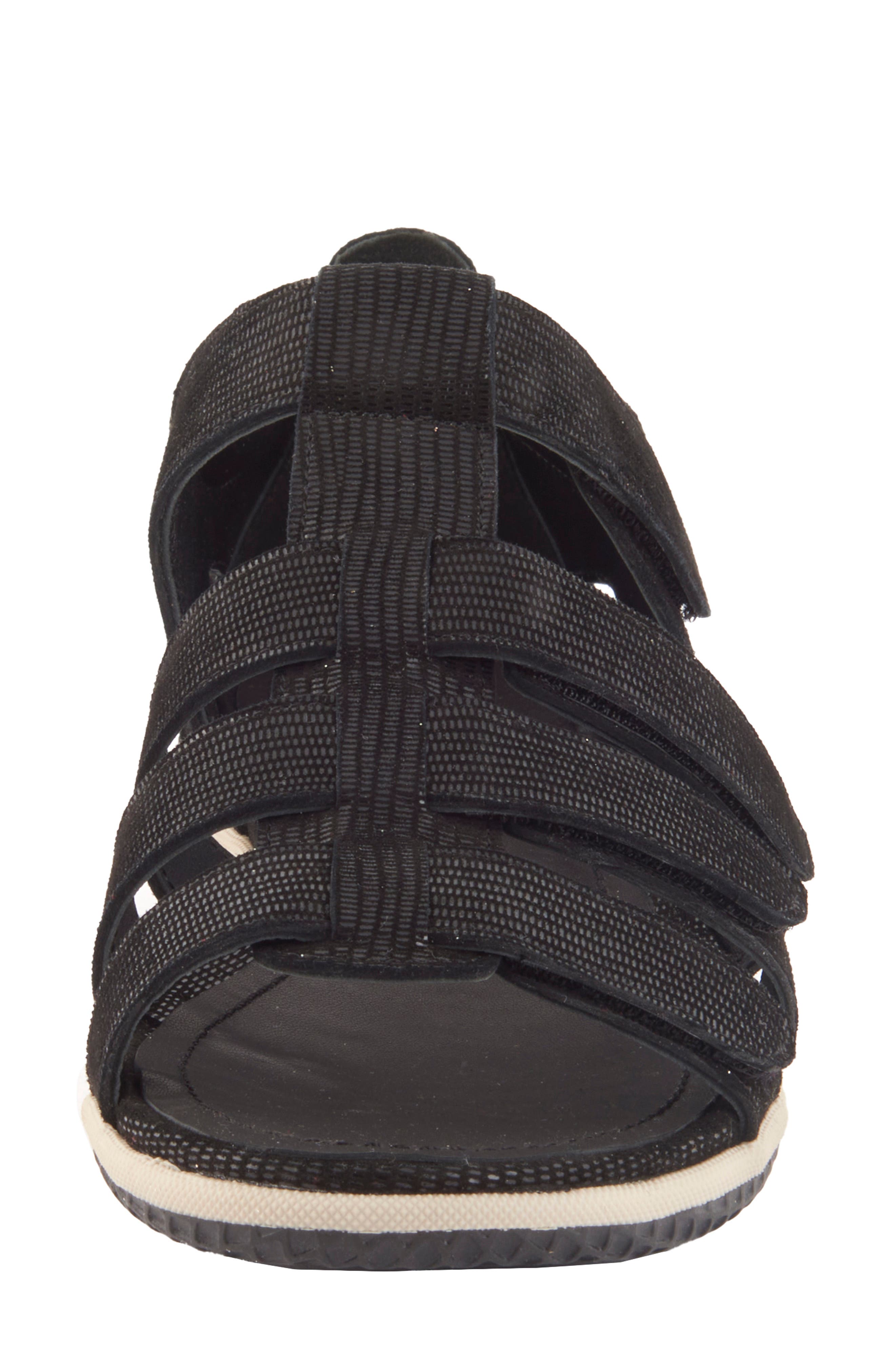 David Tate Shala Strappy Sport Sandal, Alternate, color, Black Lizard Print Leather