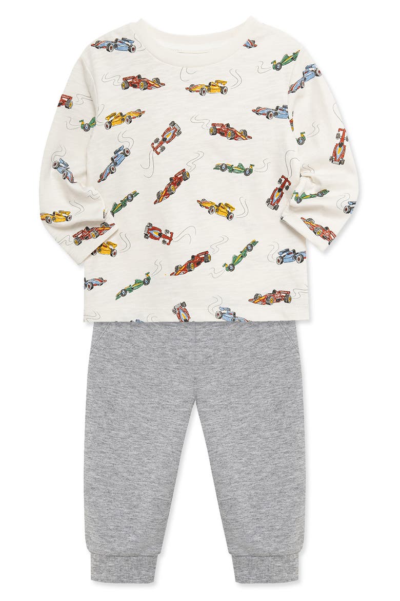 Race Car Graphic T-Shirt & Joggers Set, Alternate, color, GREY
