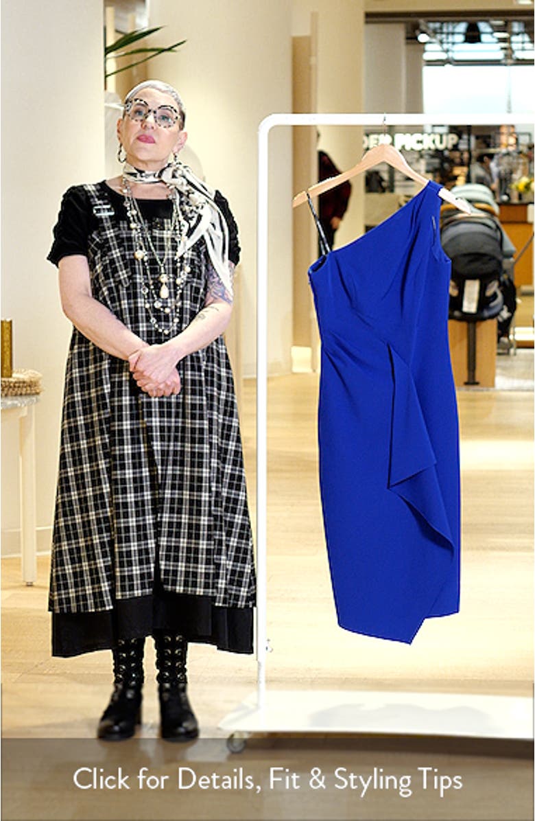 Laguna One-Shoulder Ruffle Detail Asymmetric Midi Dress, sales video thumbnail