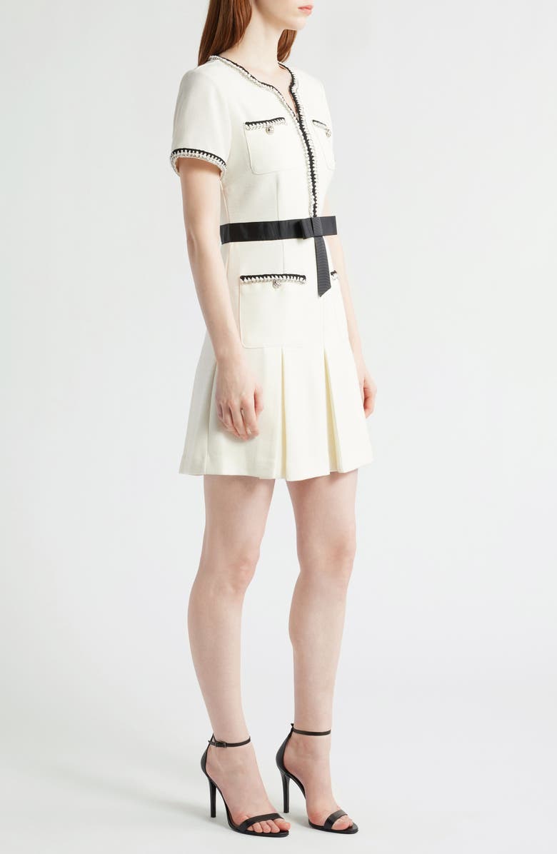 Tahari ASL Contrast Trim Short Sleeve Dress, Alternate, color,