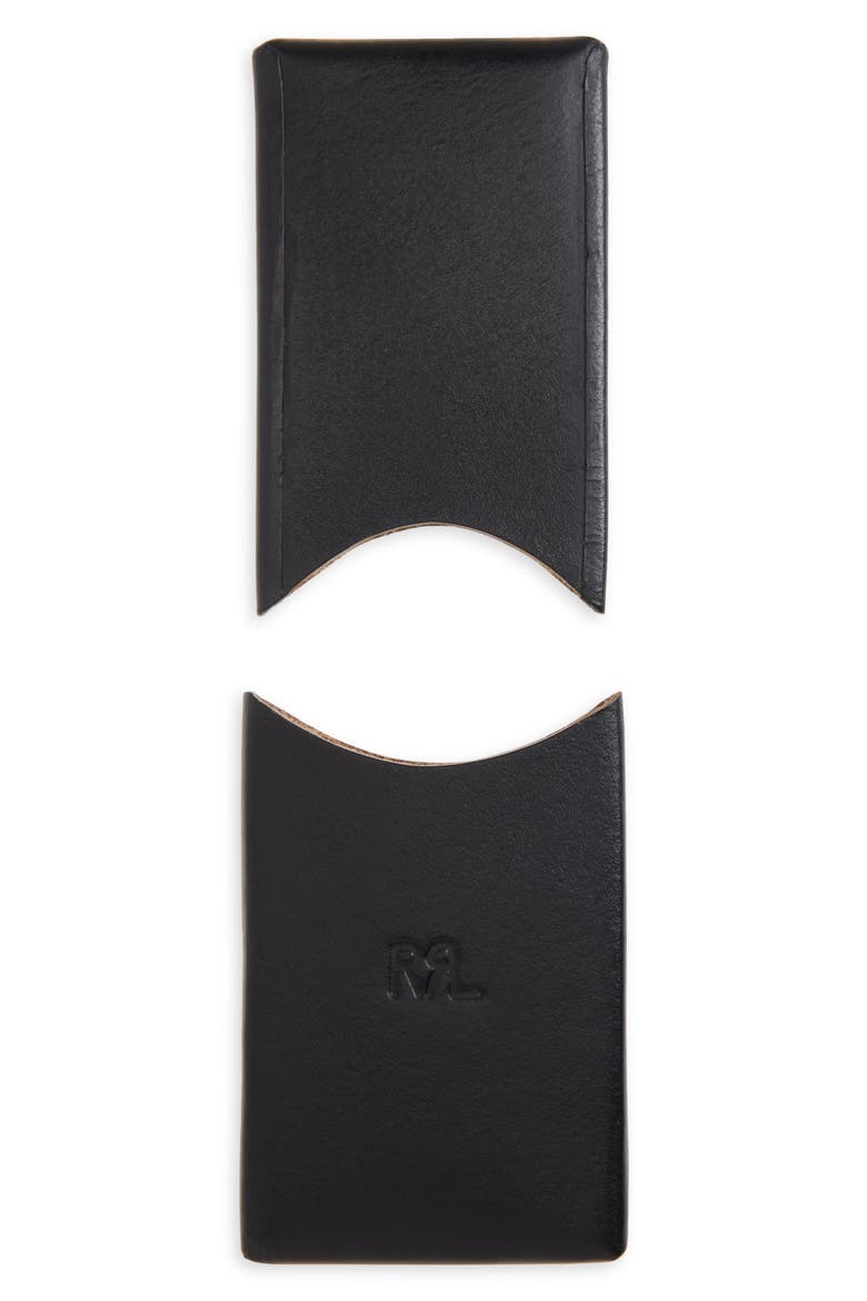Logo Debossed Leather Card Case, Alternate, color, BLACK OVER BROWN