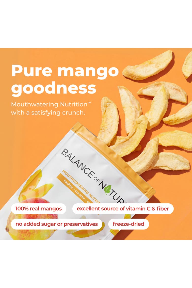 Freeze Dried Mango Slices Real Fruit Snack Five Pack, Alternate, color, None