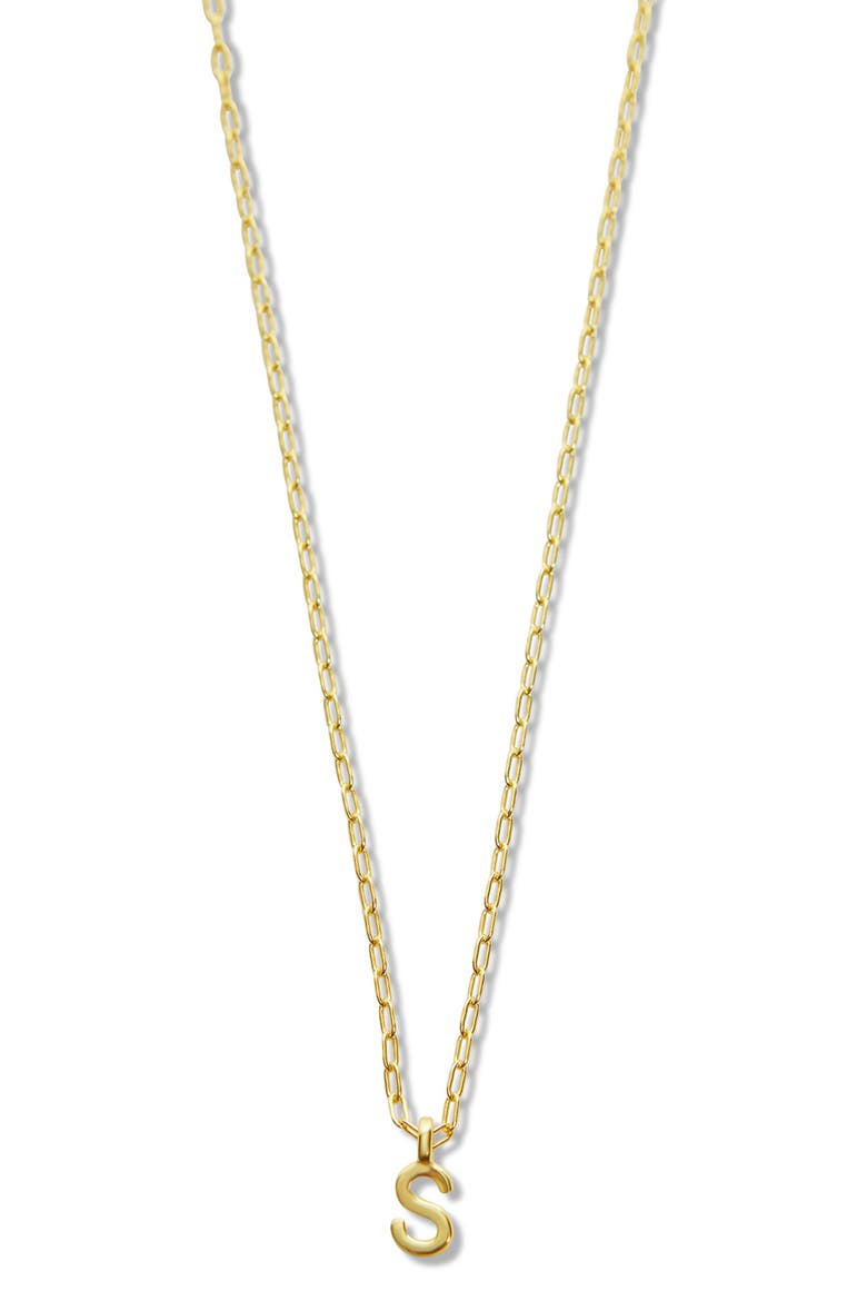 Initial Pendant Sterling Silver Paper Clip Chain Necklace, Main, color, GOLD - S