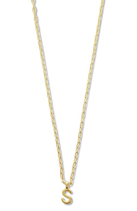 Initial Pendant Sterling Silver Paper Clip Chain Necklace