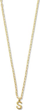 Argento Vivo Sterling Silver Initial Pendant Sterling Silver Paper Clip Chain Necklace