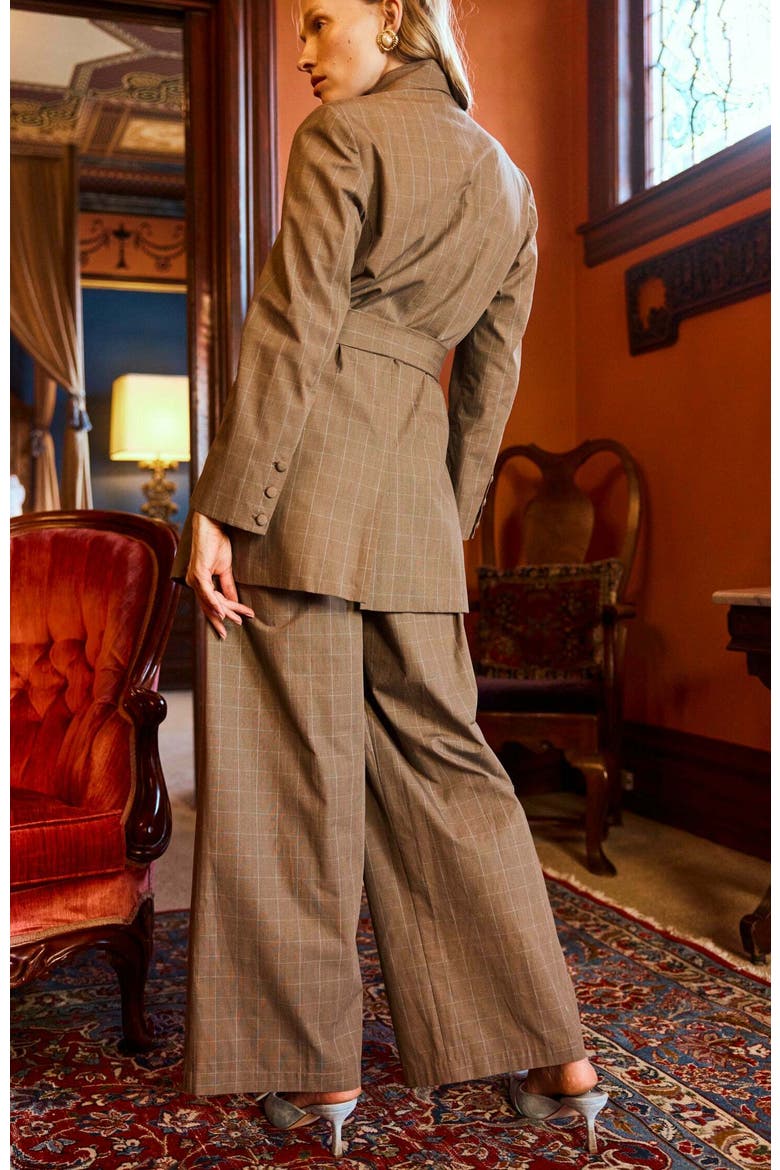 Blazer With Waist Tie, Alternate, color, Coco Check