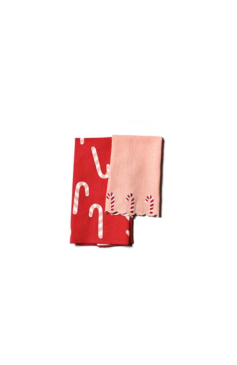 Candy Cane Hand Towels Set of 2