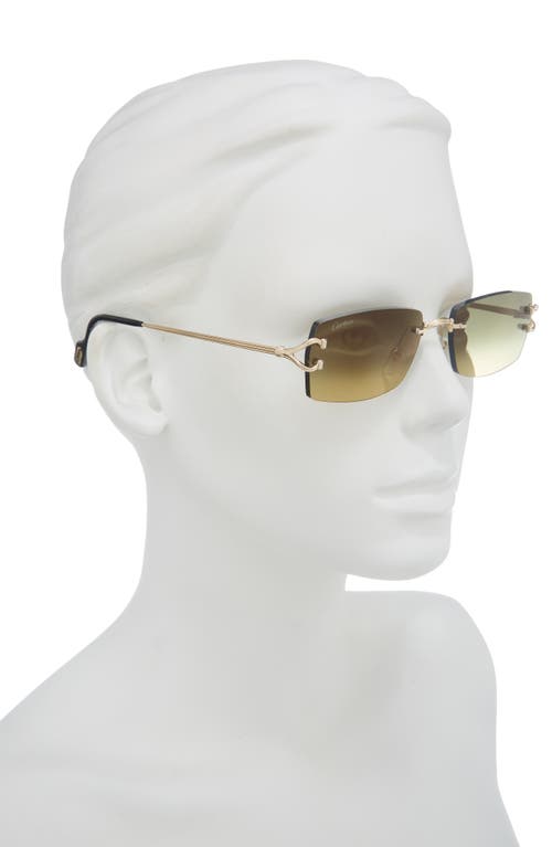 Cartier Signature Square-frame Rimless Gold-tone Sunglasses In Gold