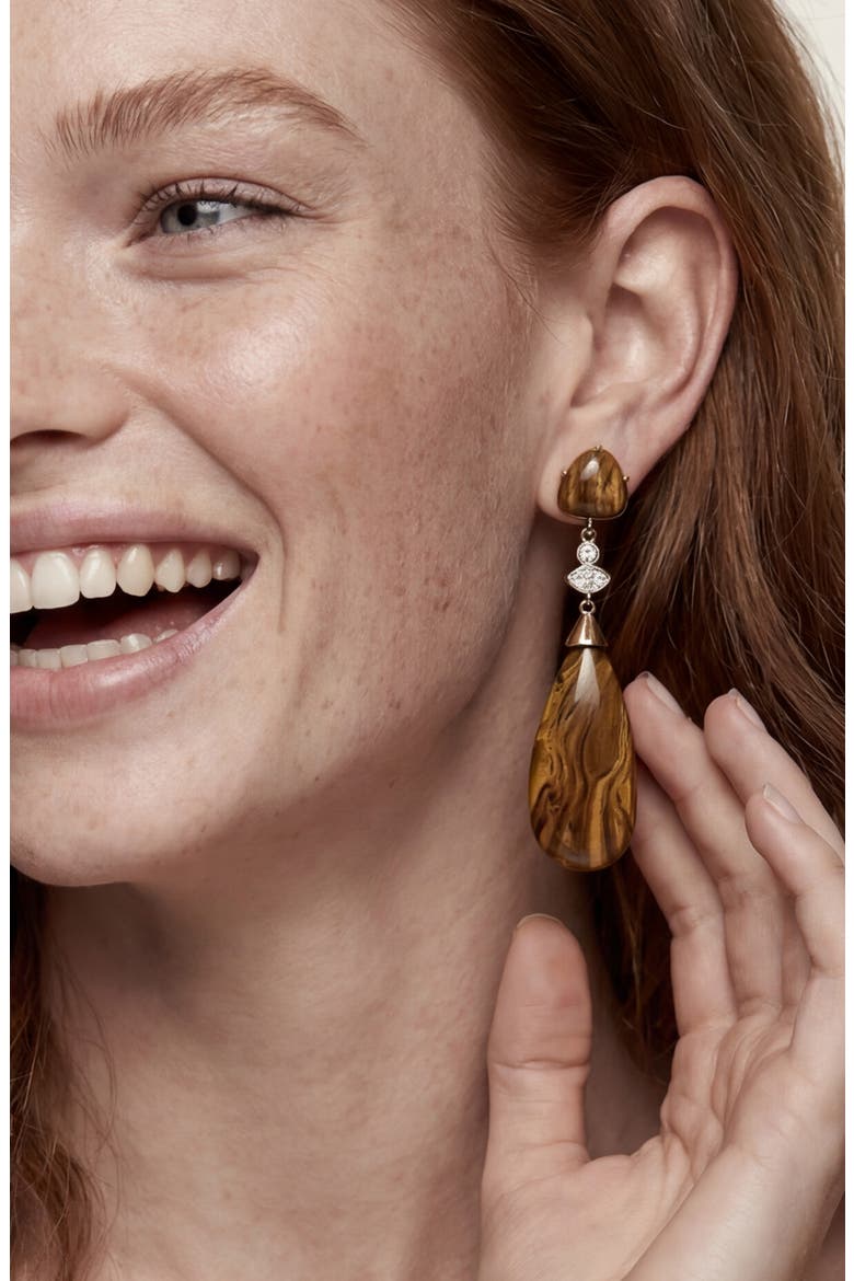 Tiger's Eye Solstice Drop Earrings, Alternate, color, TIGERS EYE