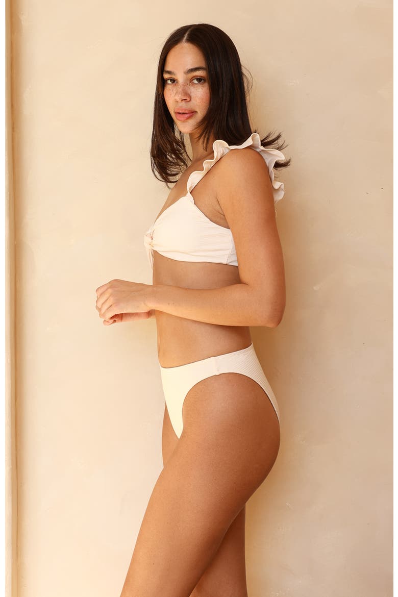 Countess Bandeau Bikini Top, Alternate, color, Dove
