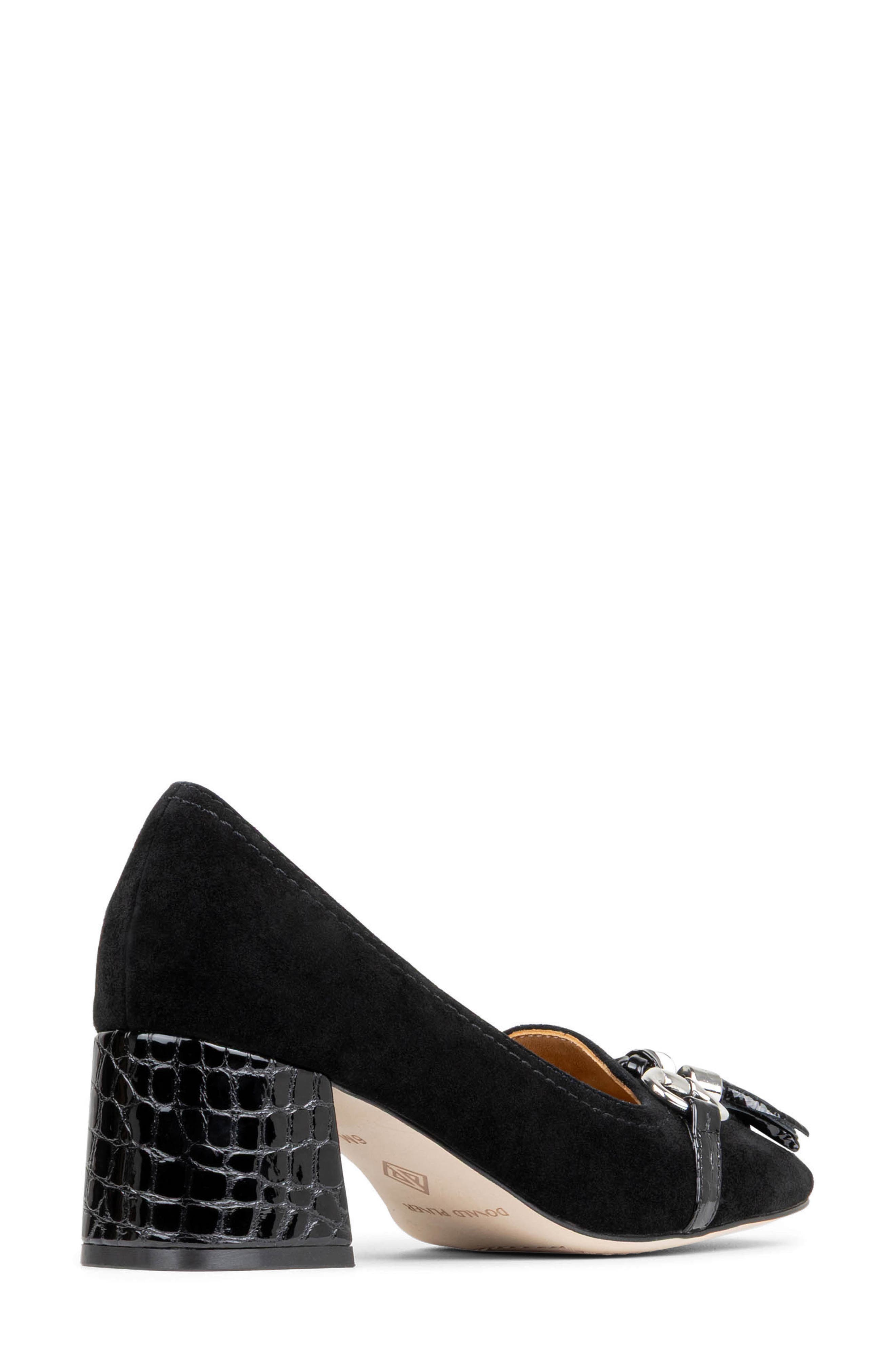 Nancie Leather Tassel Pump, Alternate, color, BLACK