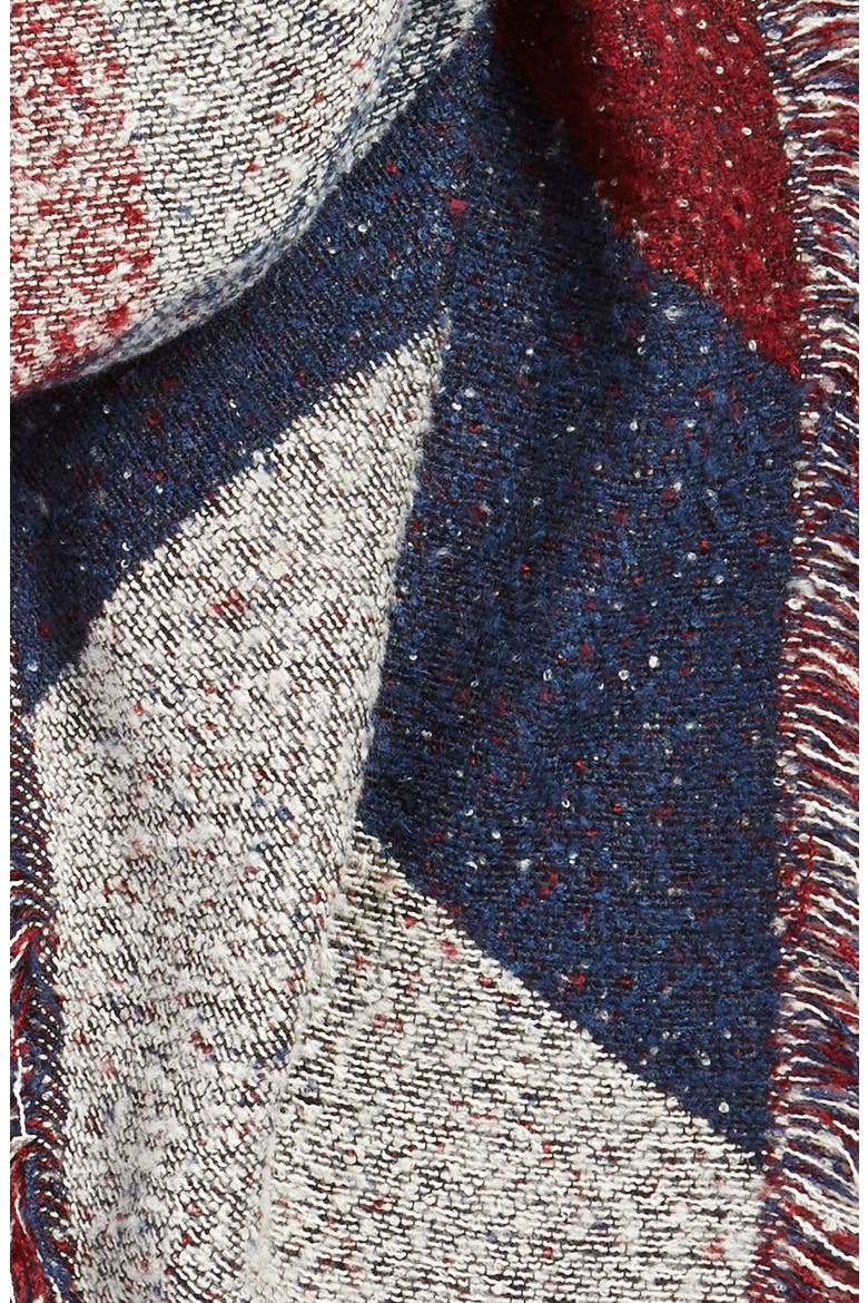 Marled Colorblock Oblong Scarf, Alternate, color, NAVY/ RED