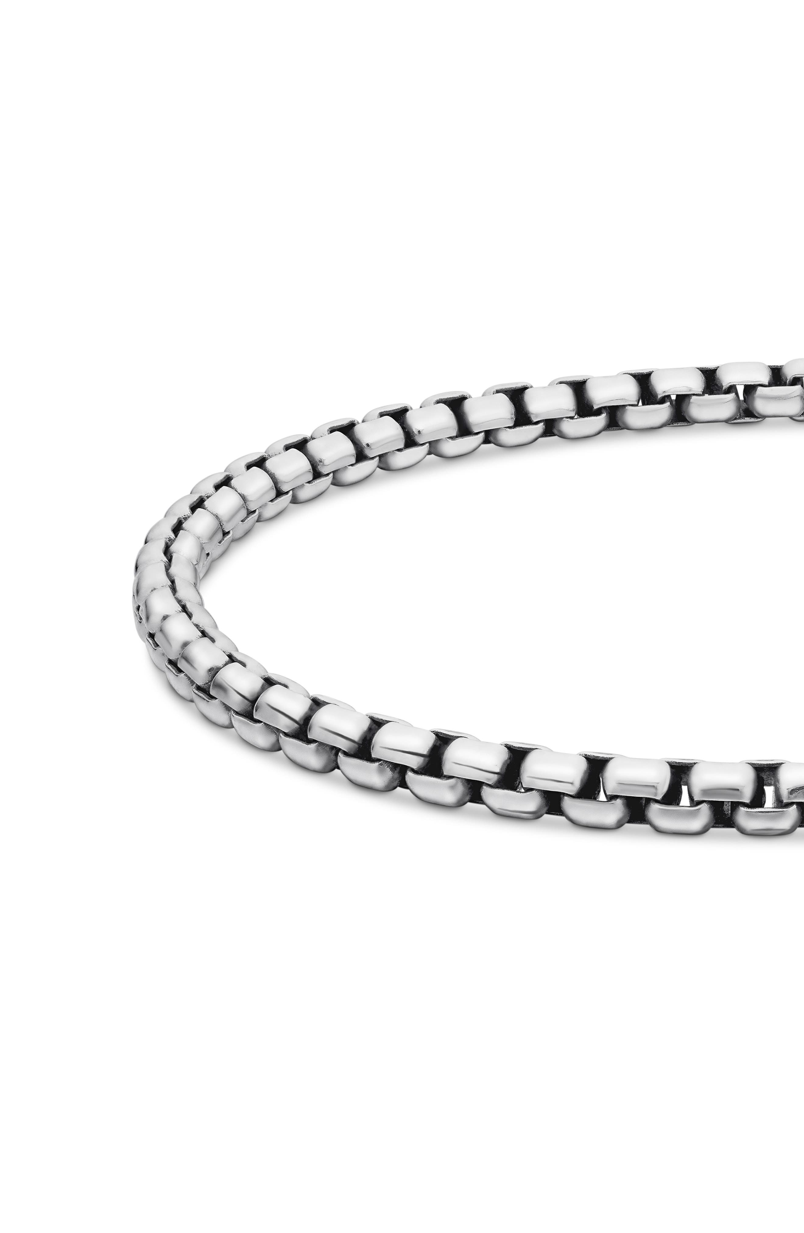 Men's Box Chain Bracelet in Sterling Silver, 3.6mm (Men) | Nordstrom