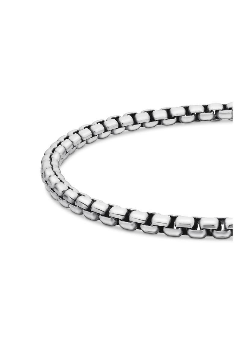 Men's Box Chain Bracelet in Sterling Silver, 4mm, Alternate, color, SILVER