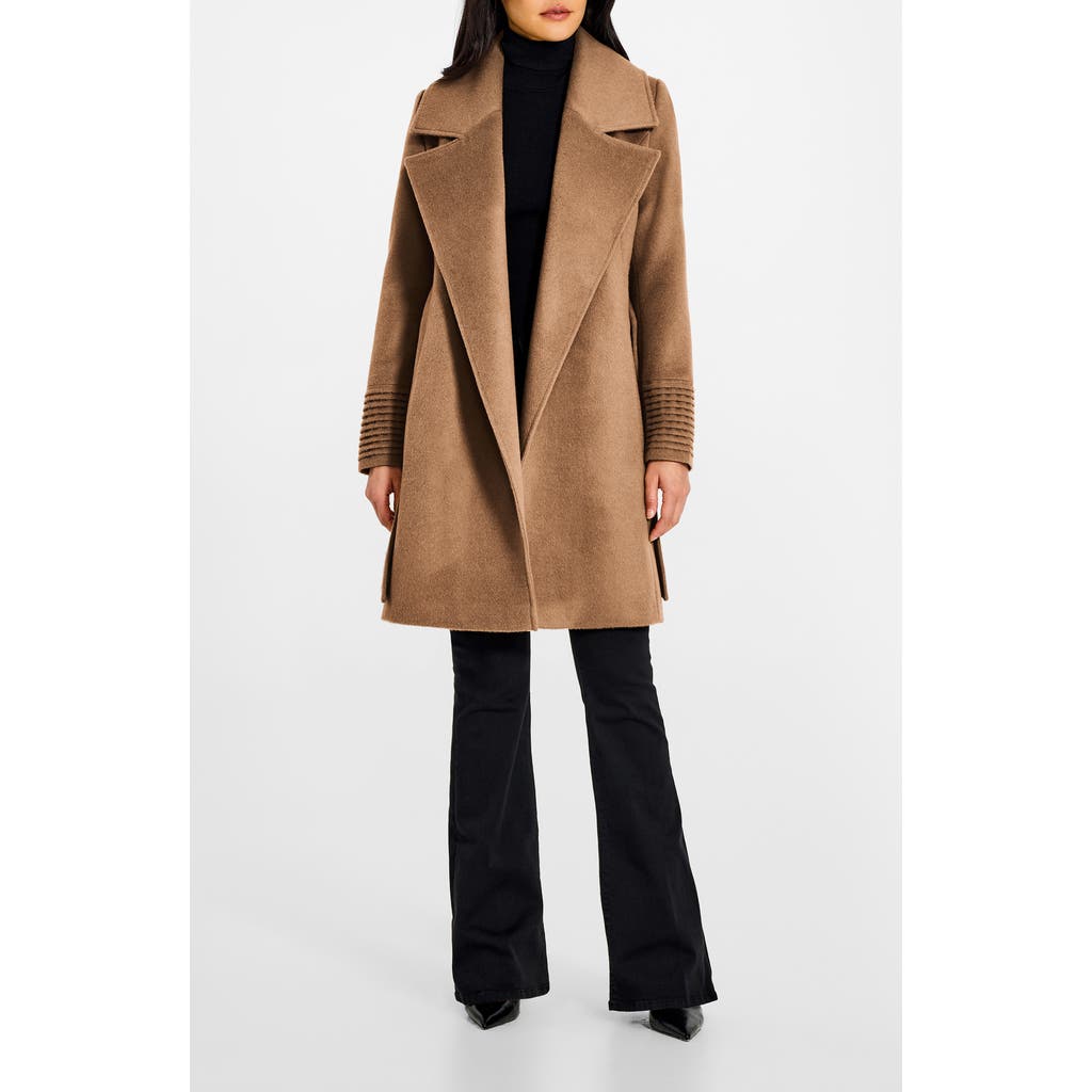 SENTALER Alpaca & Wool Wrap Coat in Brown  product