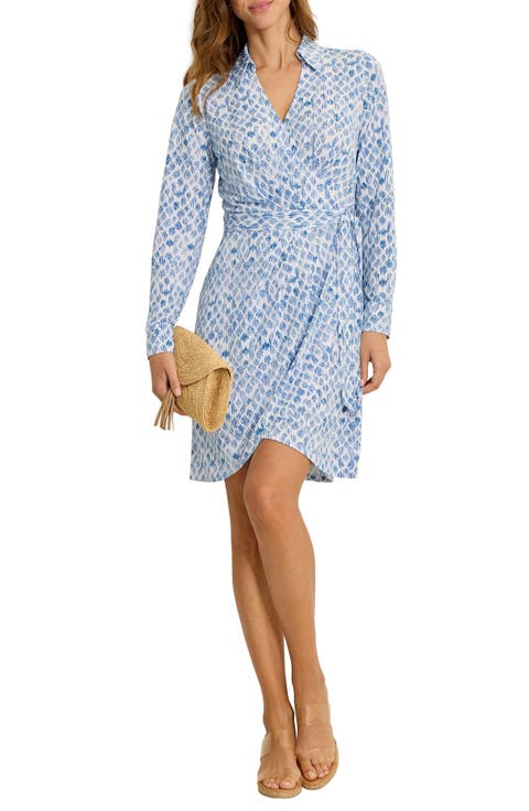 Carmela Coastal Sands Long Sleeve Wrap Shirtdress