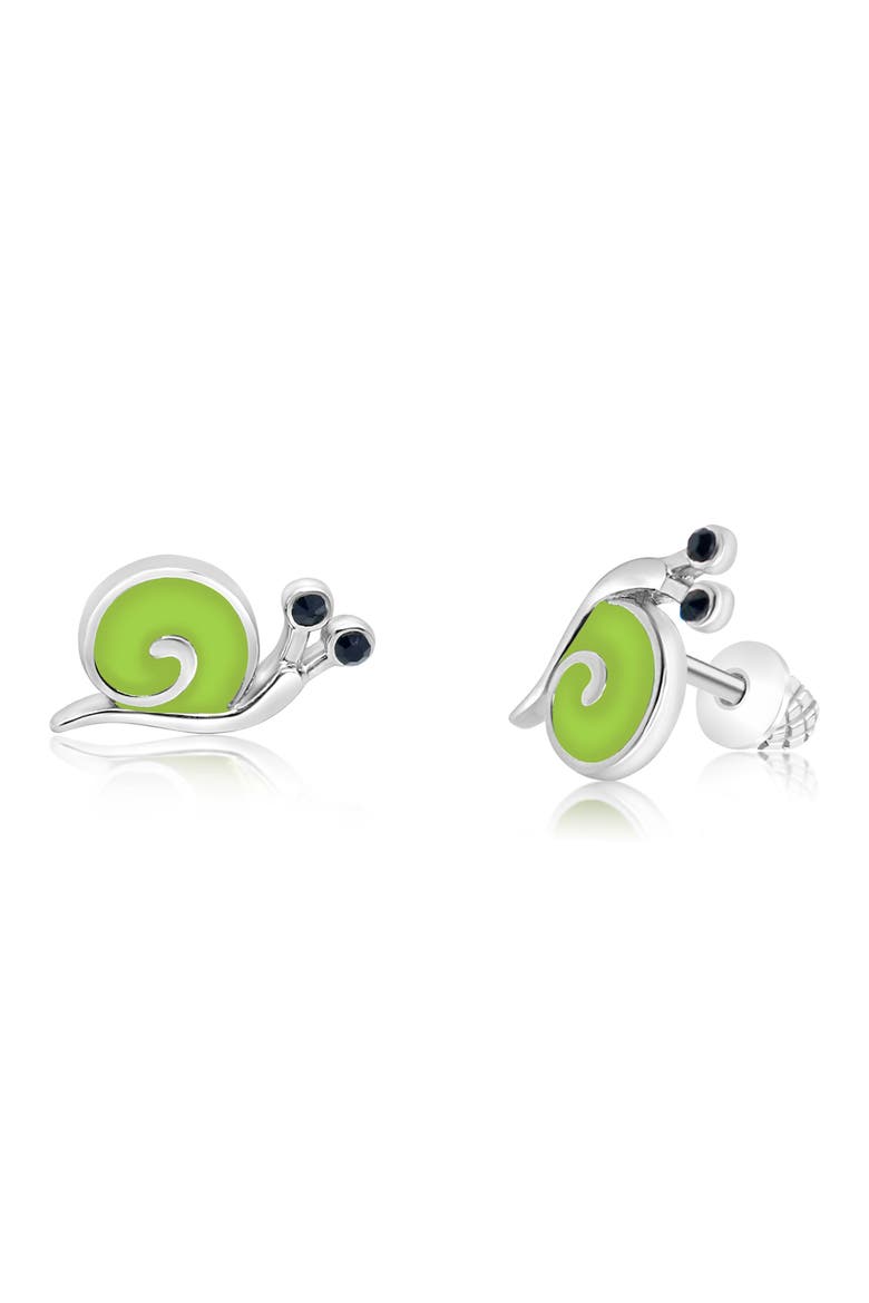 Kids' Snail Stud Earrings, Main, color, GREEN