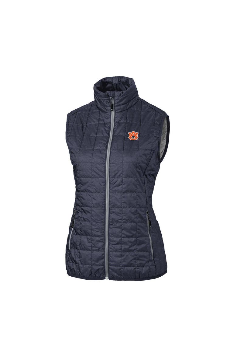 Cutter & Buck Women's Cutter & Buck Anthracite Auburn Tigers Rainier PrimaLoft Eco Full-Zip Vest, Main, color, 