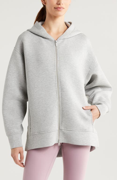 Zella Front Zip High-low Hoodie In Gray