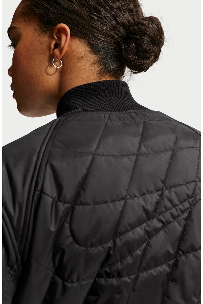 Relaxed Water Repellent Quilted Jacket, Alternate, color, BLACK/SAIL