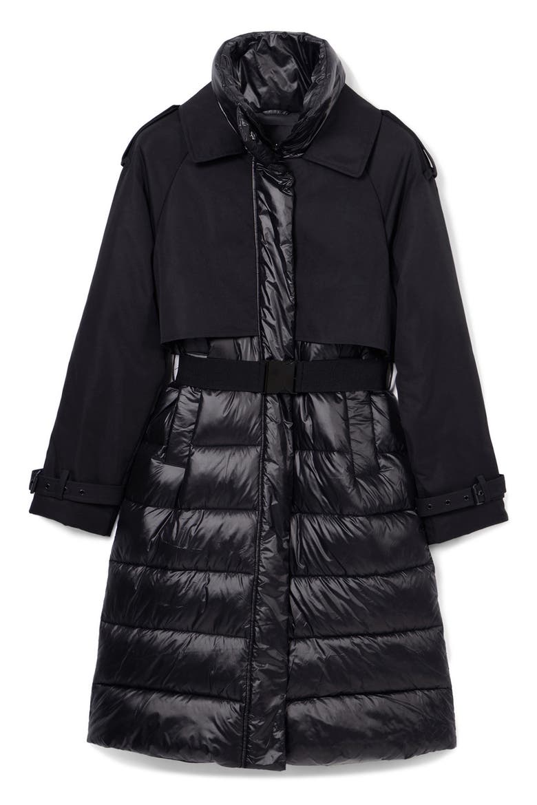 Estocolmo Layered Puffer Coat, Alternate, color, BLACK