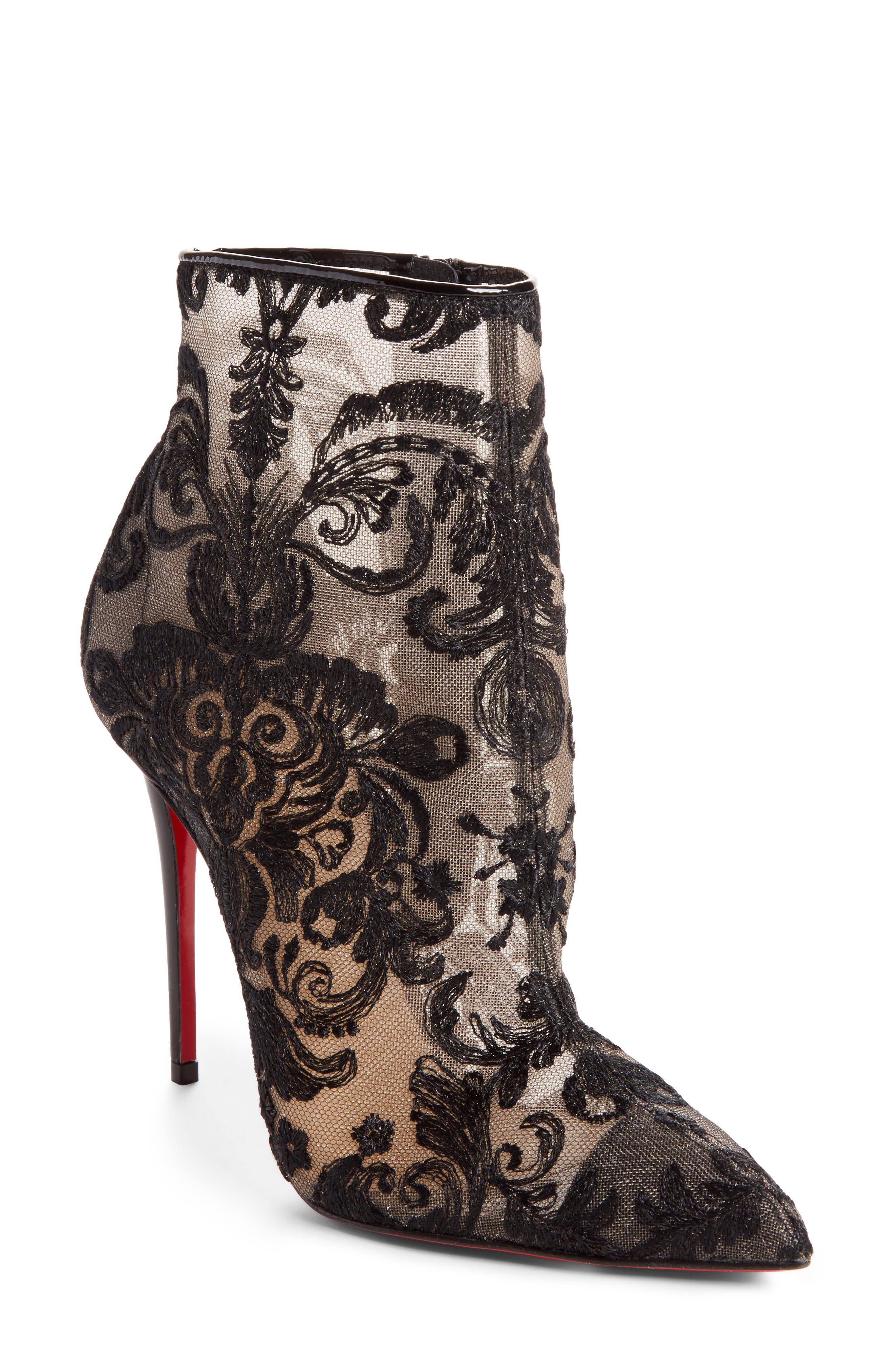 Lace Bootie, Main, color, BLACK