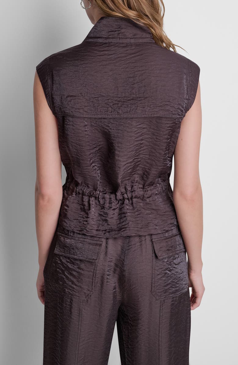 DKNY Cap Sleeve Twinkle Tie Front Vest, Alternate, color, 