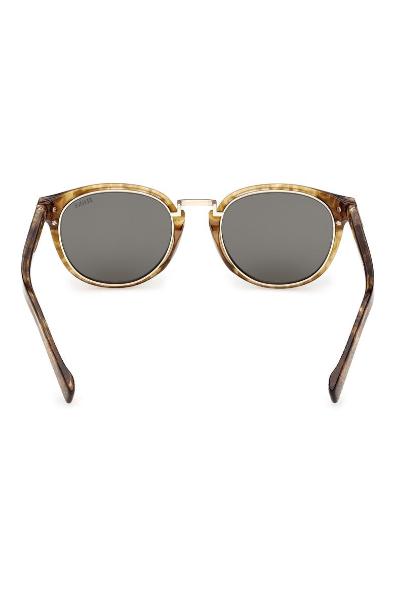 51mm Round Sunglasses, Alternate, color, SHINY TRANSPARENT BROWN
