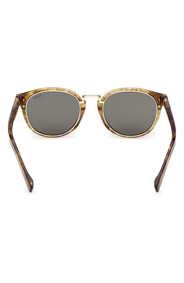 ZEGNA 51mm Round Sunglasses, Alternate, color, Shiny Transparent Brown
