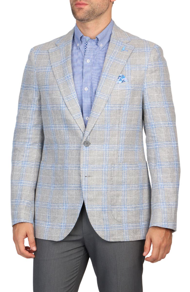 TailorByrd Windowpane Sport Coat, Main, color, Regent Grey