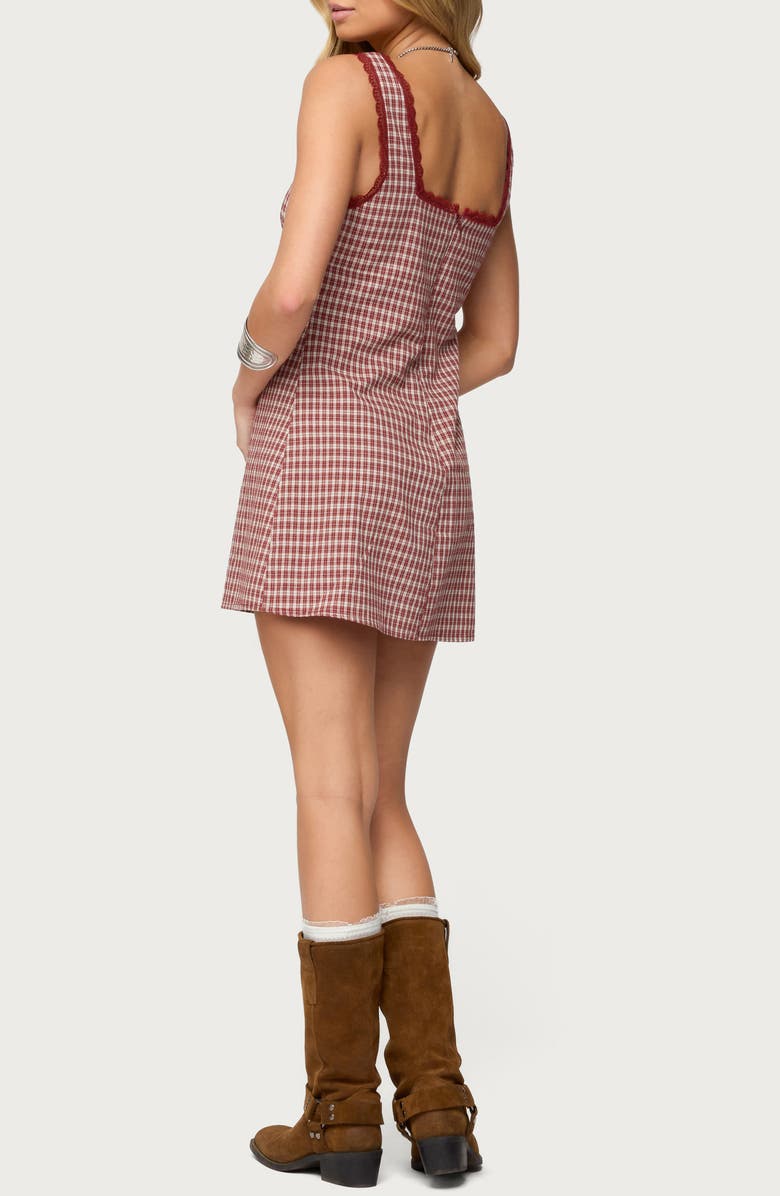 EDIKTED Clarren Gingham Sleeveless Minidress, Alternate, color,