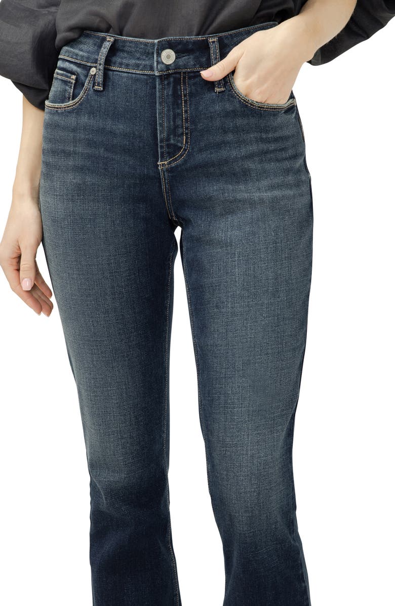 Silver Jeans Co. Elyse Curvy Mid Rise Slim Bootcut Jeans, Alternate, color, Harlow