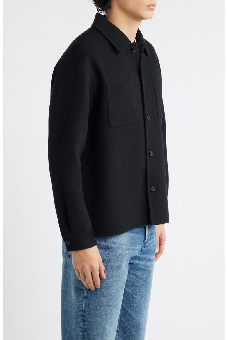Double Face Wool Shirt Jacket, Alternate, color, BLACK