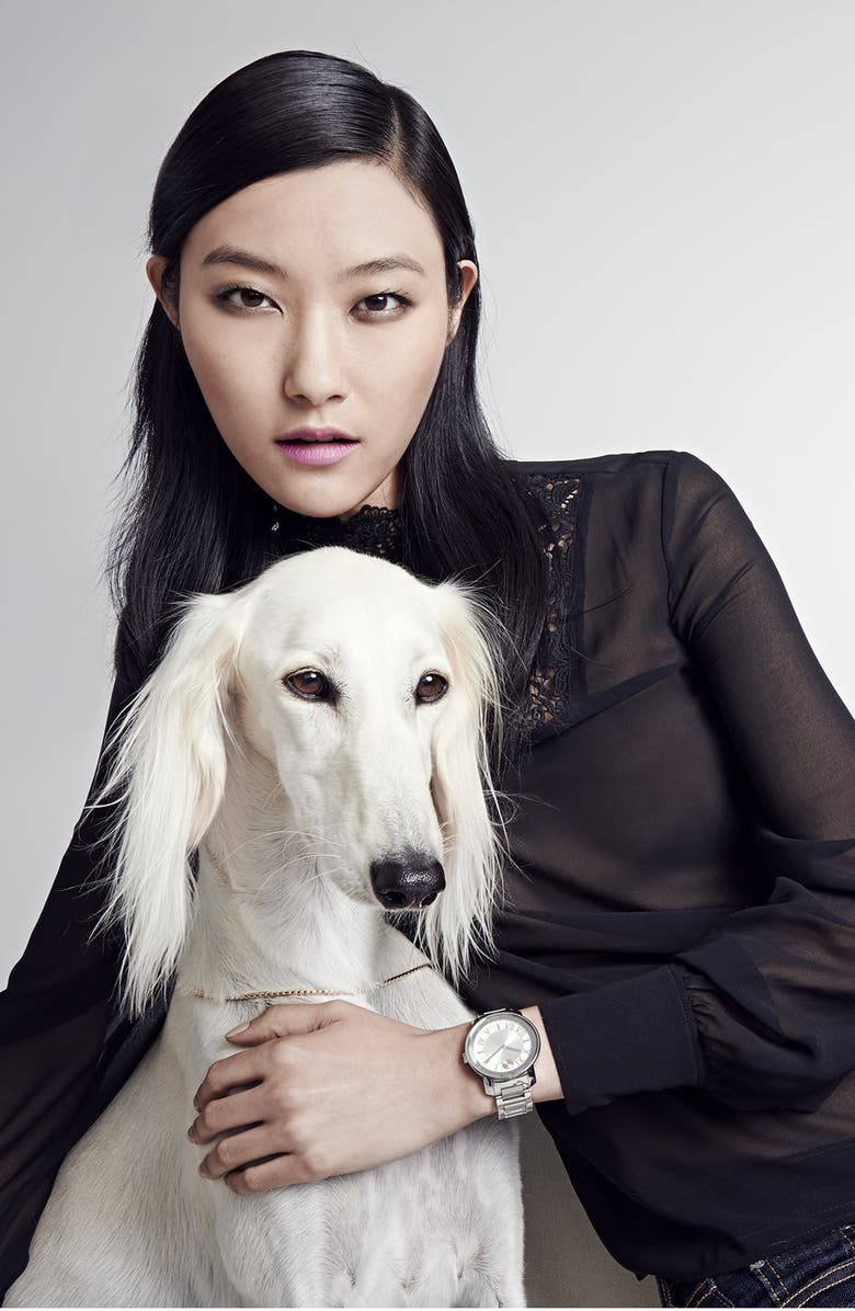 Movado 'Bold' Roman Numeral Index Bracelet Watch, 39mm, Alternate, color, 