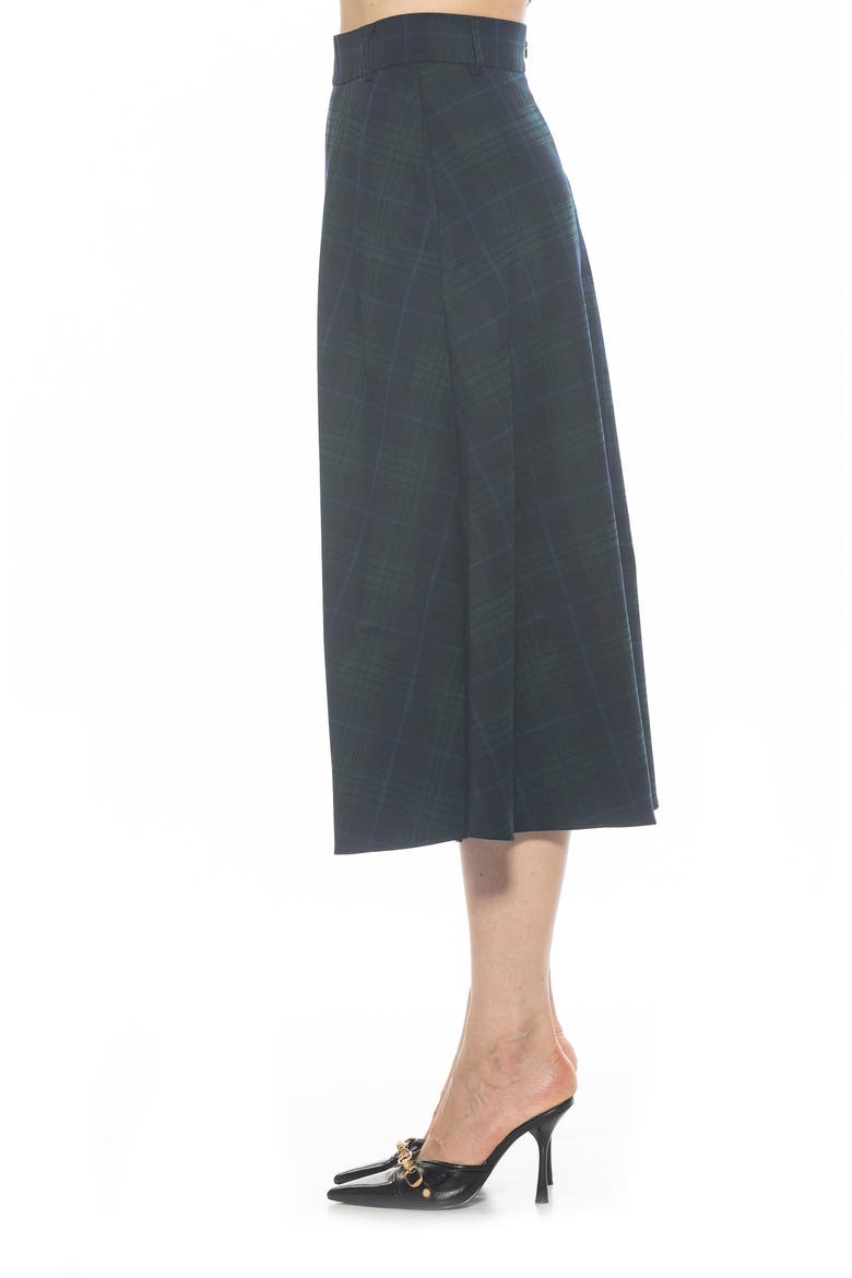 Leonie Plaid A-Line Skirt, Alternate, color, GREEN PLAID
