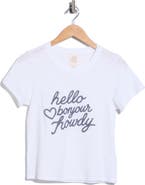 Cinq à Sept Hello Bonjour Shrunken Cotton Graphic T-Shirt