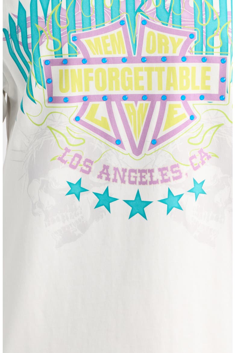 Unforgettable Embellished Shield Oversize Cotton Graphic T-Shirt, Alternate, color, ANTIQUE WHITE