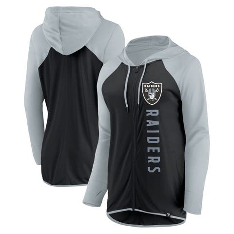 Women's Fanatics Branded Black/Silver Las Vegas Raiders Forever Fan Full-Zip Hoodie