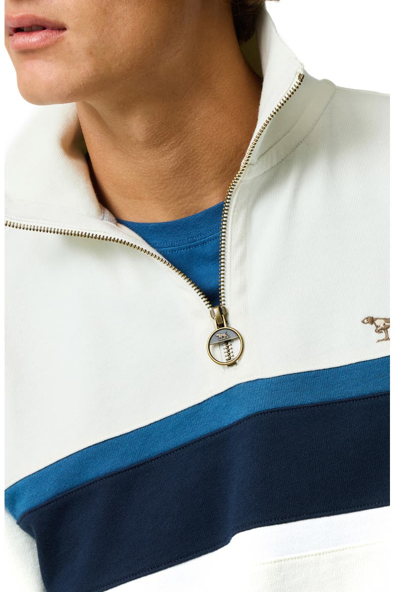 Chesterfield Chest Stripe Quarter Zip Long Sleeve Polo, Alternate, color, BONE