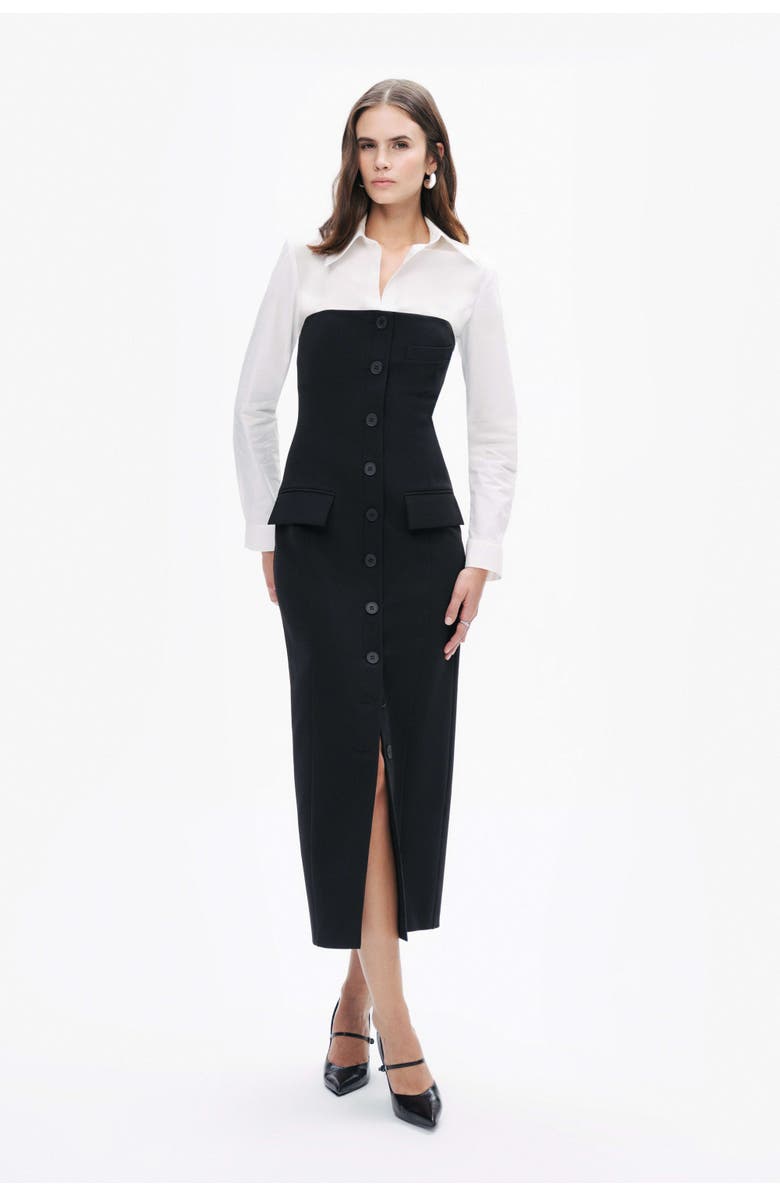 Nocturne Shirt Detail Midi Dress, Main, color, 