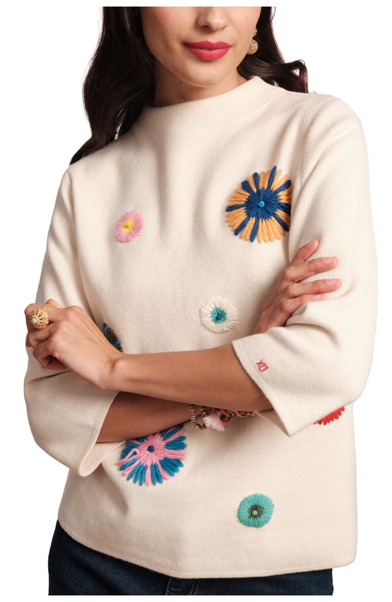 Frances Valentine Bon Bon Sweater Embroidery, Alternate, color, 
