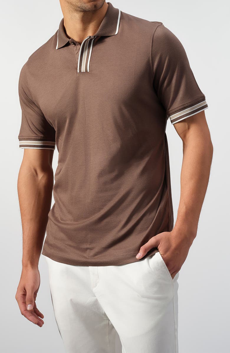 GARNET Cotton & Tencel<sup>™</sup> Blend Piqué Knit Polo, Main, color,
