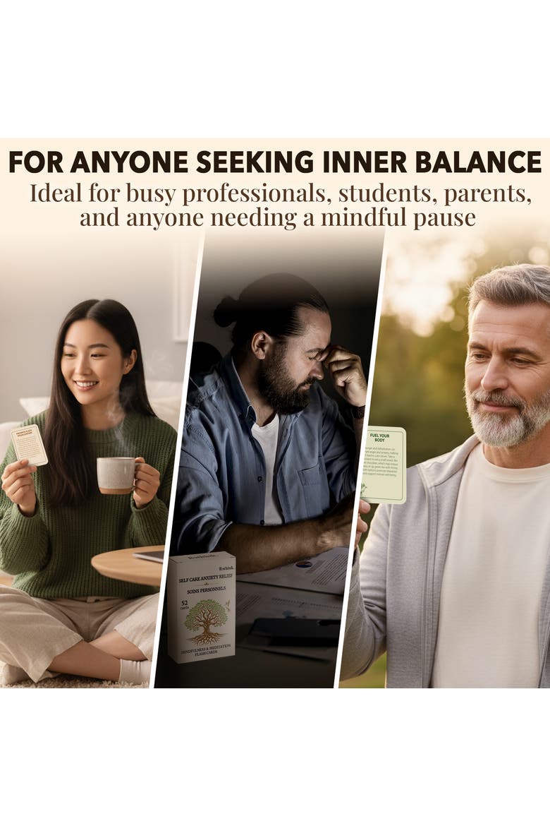 Affirmation, Mindfulness and Meditation Card Set, Alternate, color, Self Care