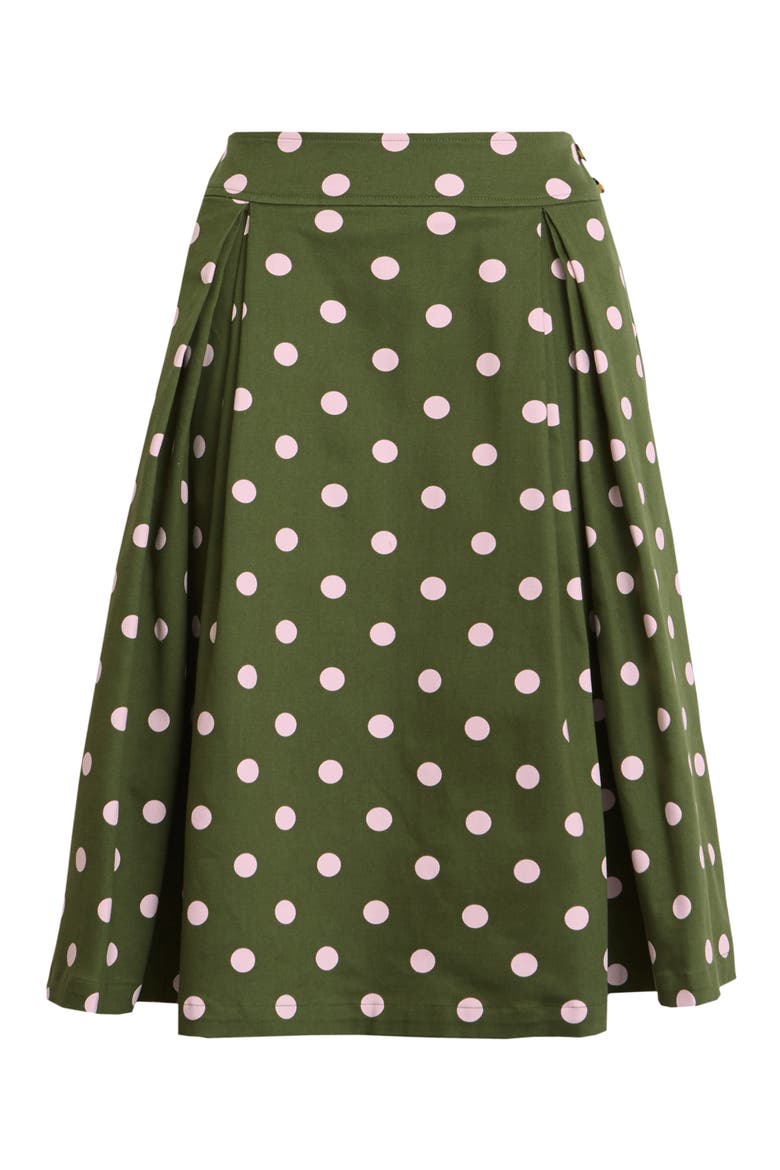 x Atlantic-Pacific Print Full Midi Skirt, Main, color, GREEN- PINK DOT