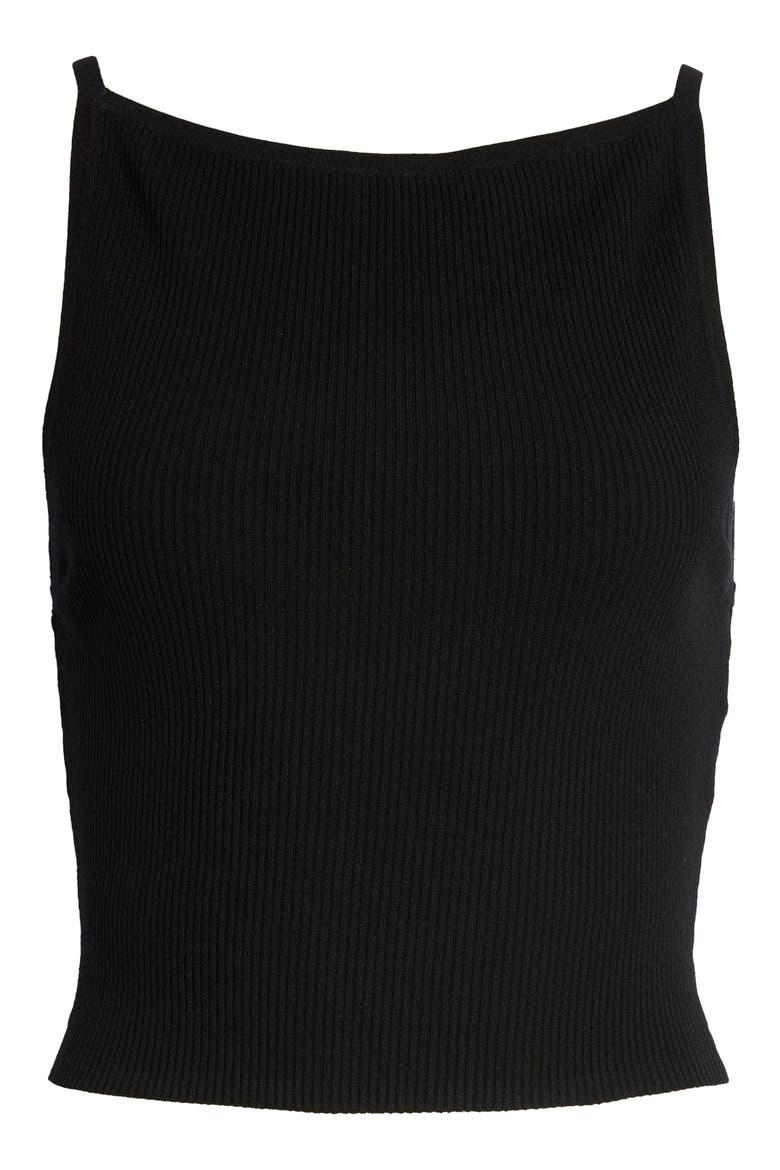 Rib Knit Camisole, Alternate, color, BLACK