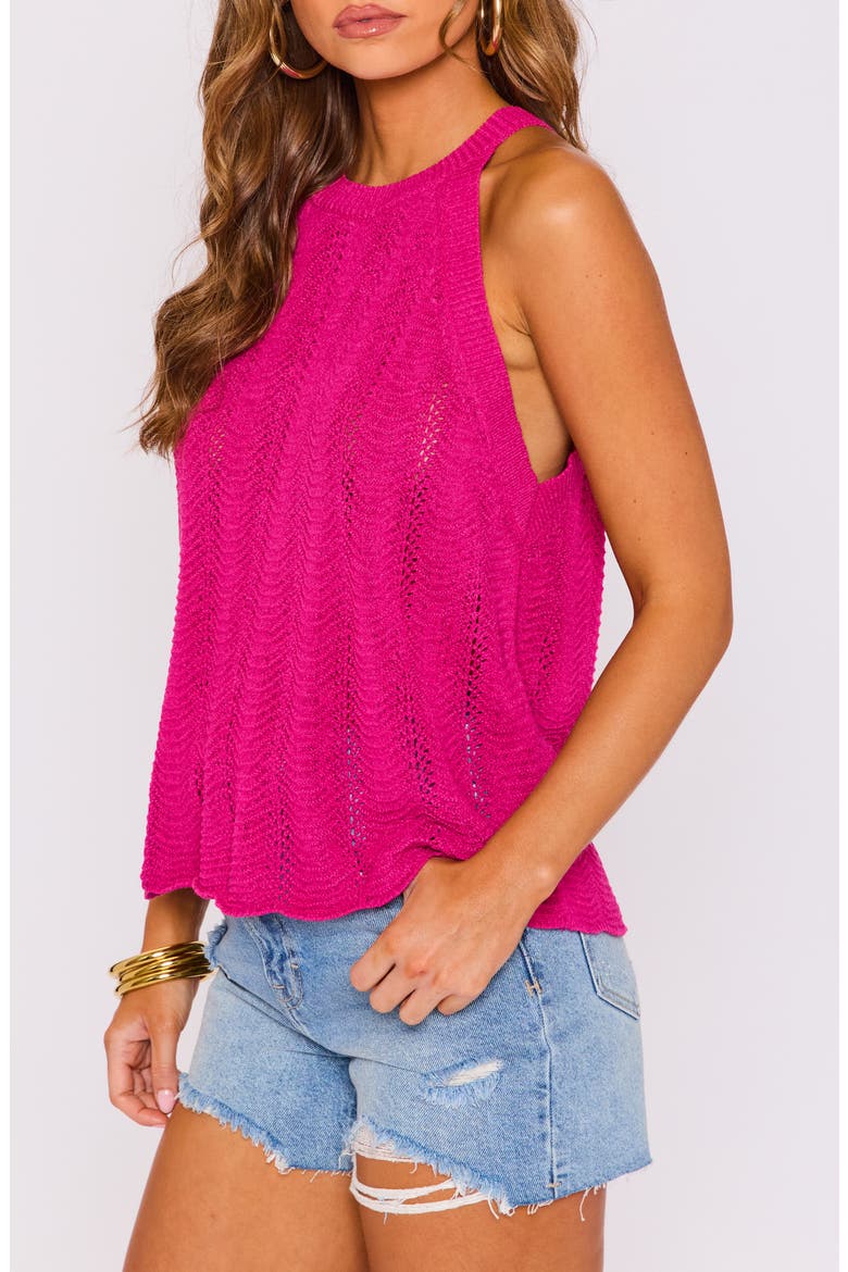 Verona Sleeveless Sweater, Alternate, color, DARK FUCHSIA