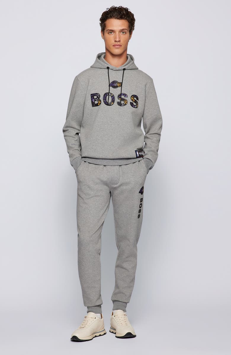 BOSS x NBA Wbounce 2 Los Angeles Lakers Logo Hoodie, Alternate, color,