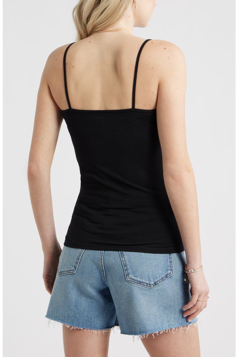 Core Stretch Cotton Camisole, Alternate, color, BLACK